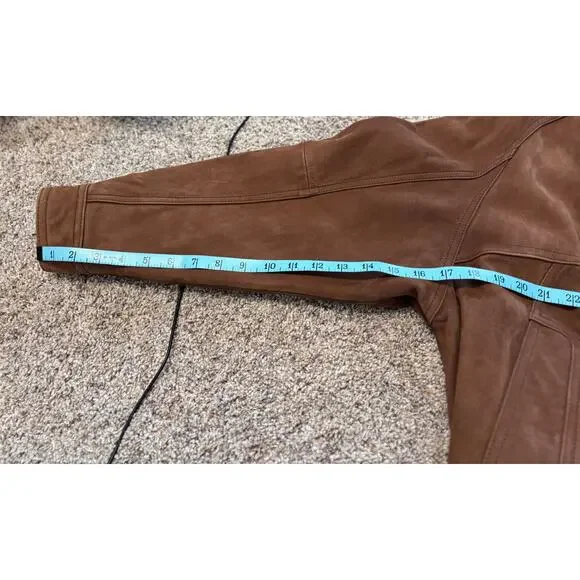 VTGWilson's Adventure Bound sueded leather brown bomber jacket w/thinsulateSMALL - Picture 9 of 13